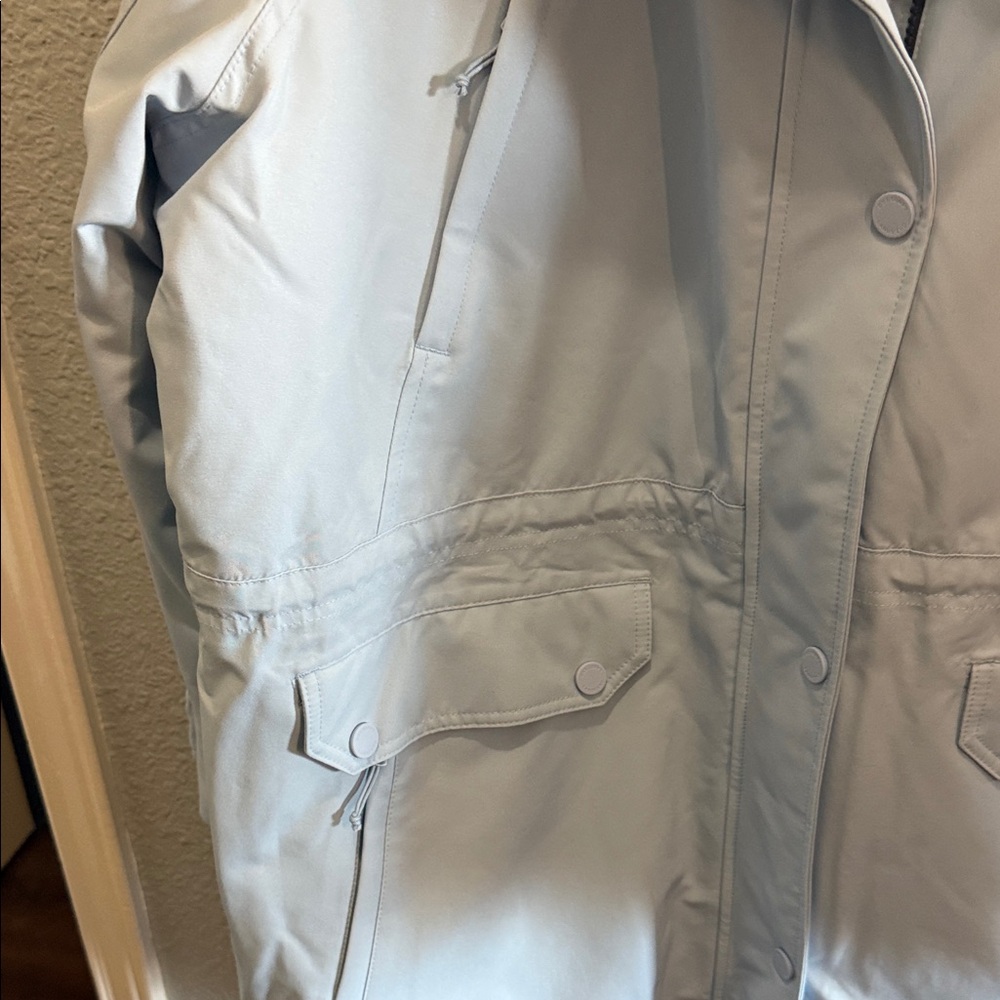 Lands' End Women's Sky Blue Heavy Weight Coat with Faux Fur Trim size 2X NWT - Picture 6 of 12